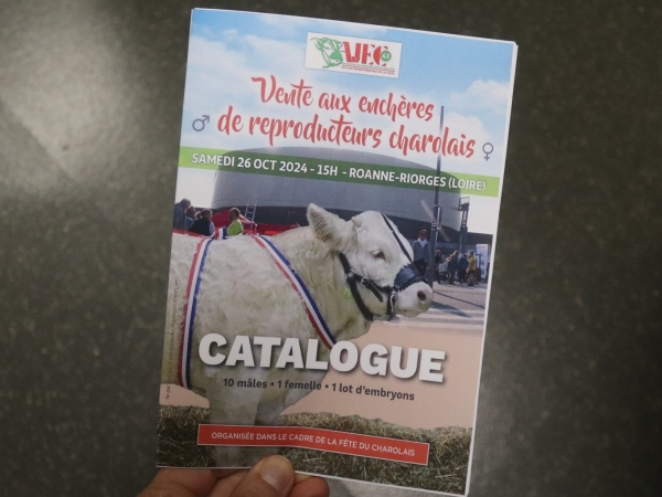 Catalogue de la vente de reproducteurs charolais