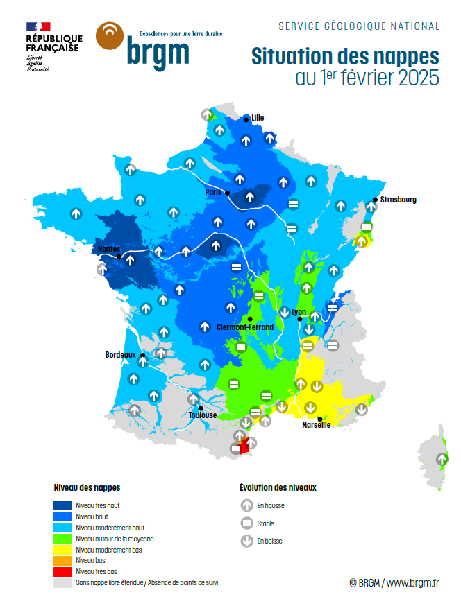 Situation très satisfaisante des nappes souterraines